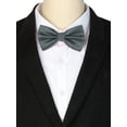 thumbnail image 3 of INSPIRE CHIC Men's Grids Patterned Solid Color Adjustable Pre-tied Bow Tie Grey, 3 of 4