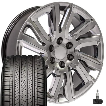 22 inch Polished 5922 Wheels & 285/45R22 Tires Fit GMC Yukon Sierra ...