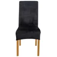 thumbnail image 3 of Set of 4 Velvet Stretch Dining Chair Covers Black, 3 of 5
