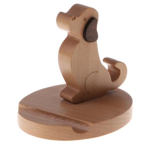 Support de téléphone, support de téléphone en bois, support bureau Golden Retriever Dog