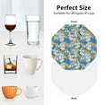 thumbnail image 6 of Honeii Flower and Sail Boat print Leather Coaster Set of 4, ideal for safeguarding your furniture from drinks spills and effortless cleanup-Octagon, 6 of 6