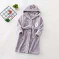 thumbnail image 2 of HFHAPW Boys Hooded Bathrobe Kids Plush Fuzzy Fleece Robe Teen boy Soft Spa Robe Girls Sleepwear pajamas Toddler Nightgown 18-24M 2-14T(Grey,13-14 Y), 2 of 6