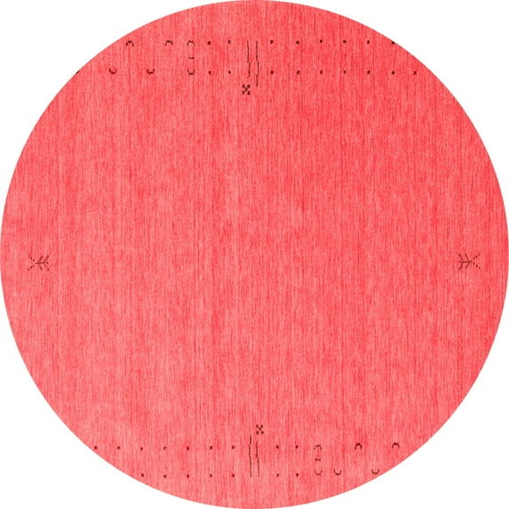 Ahgly Company Indoor Round Abstract Red Contemporary Area Rugs, 8' Round