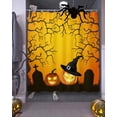 thumbnail image 3 of Halloween Witch Hat Pumpkin Lanterns and Grave Shower Curtain Set ，Waterproof Fabric Shower Curtains Shower Curtains for Bathroom,Bathroom Decor 54x"78", 3 of 6