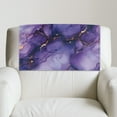thumbnail image 5 of COEQINE Headrest Cover for Recliner Chair, Waterproof PU Leather Couch Headrest Covers with Hook & Loop Straps, Furniture Protector for Theater Seat, 17x27 Inch, Marble Purple, 2 Pieces, 5 of 7