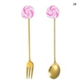thumbnail image 2 of Coofit Cuillère à Dessert en Acier Inoxydable Cuillère Décorative Cuillère à Mélanger avec Fourchette, 2 of 10