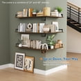 thumbnail image 5 of Floating Book Shelves for Wall 3-Pack, 24 Inch Long Wall Mount Bookshelf for Bedroom, Rustic Farmhouse Wood Hanging Bookshelves for Living Room Office Books Plants (Dark Brown), 5 of 7