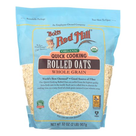 Bob s Red Mill - Oats - Organic Quick Cooking Rolled Oats - Whole Grain - Case of 4 - 32 oz.