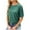 Green, variant on Luxalzxs Summer Tops for Women 2024 Fashion Solid Color Casual T-Shirt Short Sleeve Round Neck Button Blouse Tops