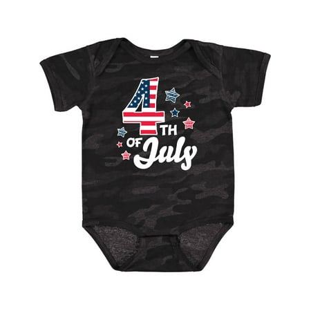 

Inktastic 4th of July with Striped Stars Gift Baby Boy or Baby Girl Bodysuit