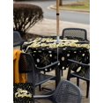 thumbnail image 4 of Outdoor Tablecloth with Umbrella Hole and Zipper, Merry Christmas Black Square Table Cloth 60x60 Inch Waterproof Tablecloth, Xmas Snowflakes Polka Dot New Year Picnic Table Cover for Patio Camping, 4 of 7
