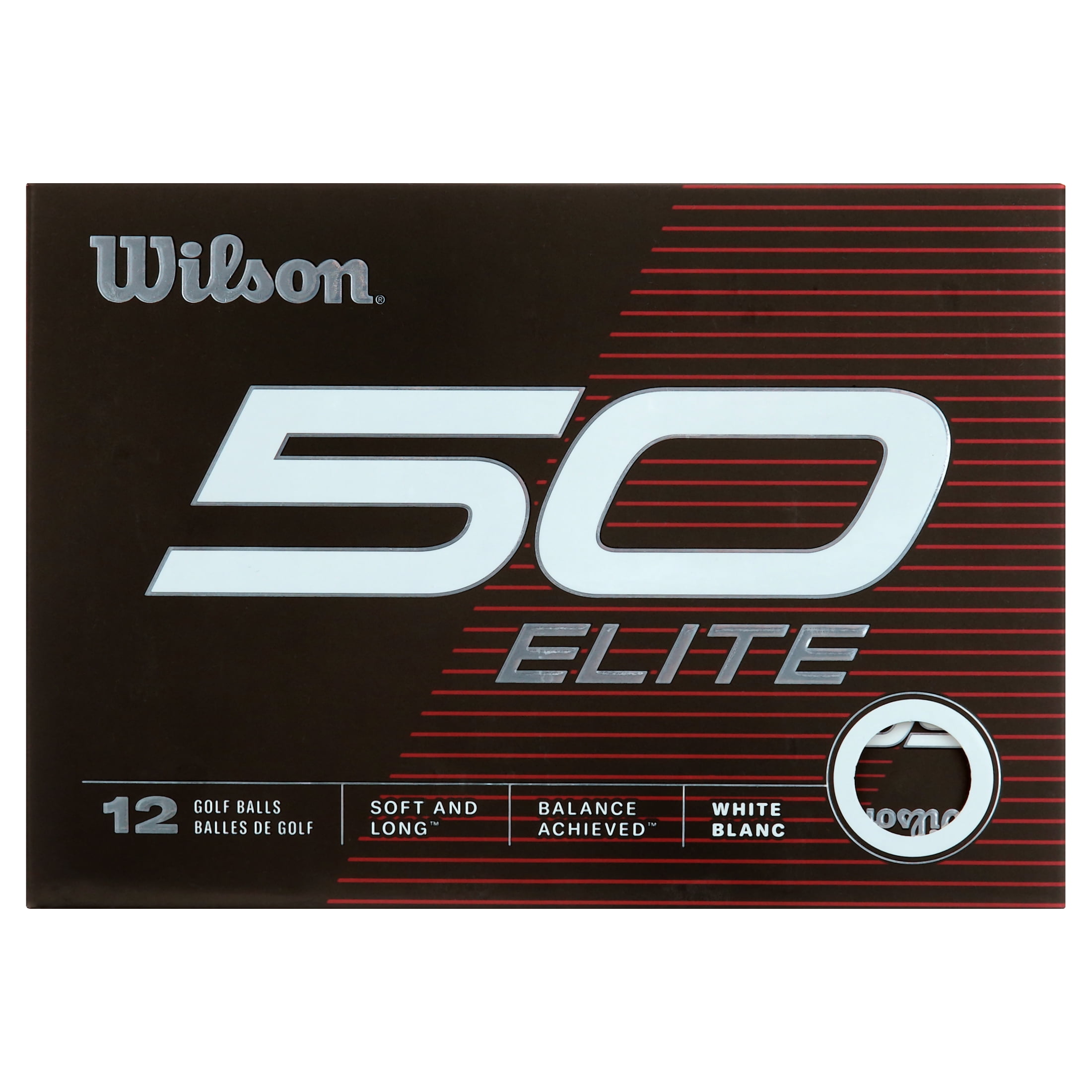 (2 pack) 2023 Wilson Fifty Elite Golf Ball, White, 12-Pack