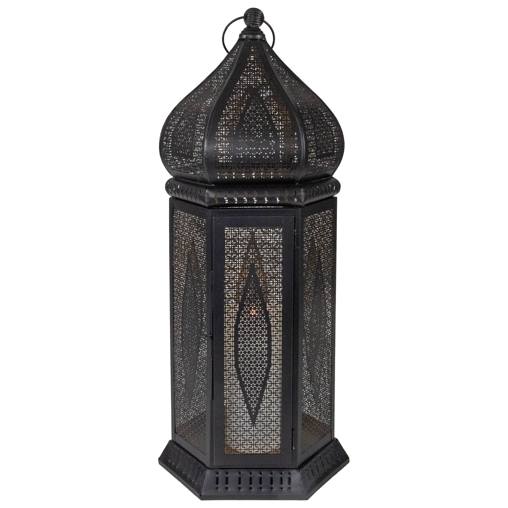 2 black Rainbow Multicolor Moroccan Candle holder Lantern hanging table stand 