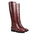 thumbnail image 3 of Ferwind Women's Riding Boots Textured Upper Low Heels Adult Burgundy  8, 3 of 6