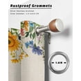 thumbnail image 6 of nqOlkjepod Outdoor Curtains for Patio Waterproof, Spring Sunflowers Outdoor Privacy Panels Grommet, Pastoral Botanical Floral Leaf Plant Beige Blackout Outside Curtains for Porch 54"x108", 2 Panels, 6 of 8