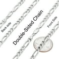 thumbnail image 3 of Men's 5.2mm .925 Sterling Silver Diamond-Cut Flat Figaro Chain Necklace, 26 inches, 3 of 7