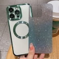 thumbnail image 3 of Compatible with iPhone 12 Pro Max Magnetic Gardient Glitter Case, Plating Bling Cute Case with MagSafe for Women Girls Full Camera Protector Back Cover for iPhone 12 Pro Max 6.7'' Green, 3 of 14