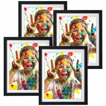 4-Pack 8x10 Black Picture Frame Set - Display with or without Mats