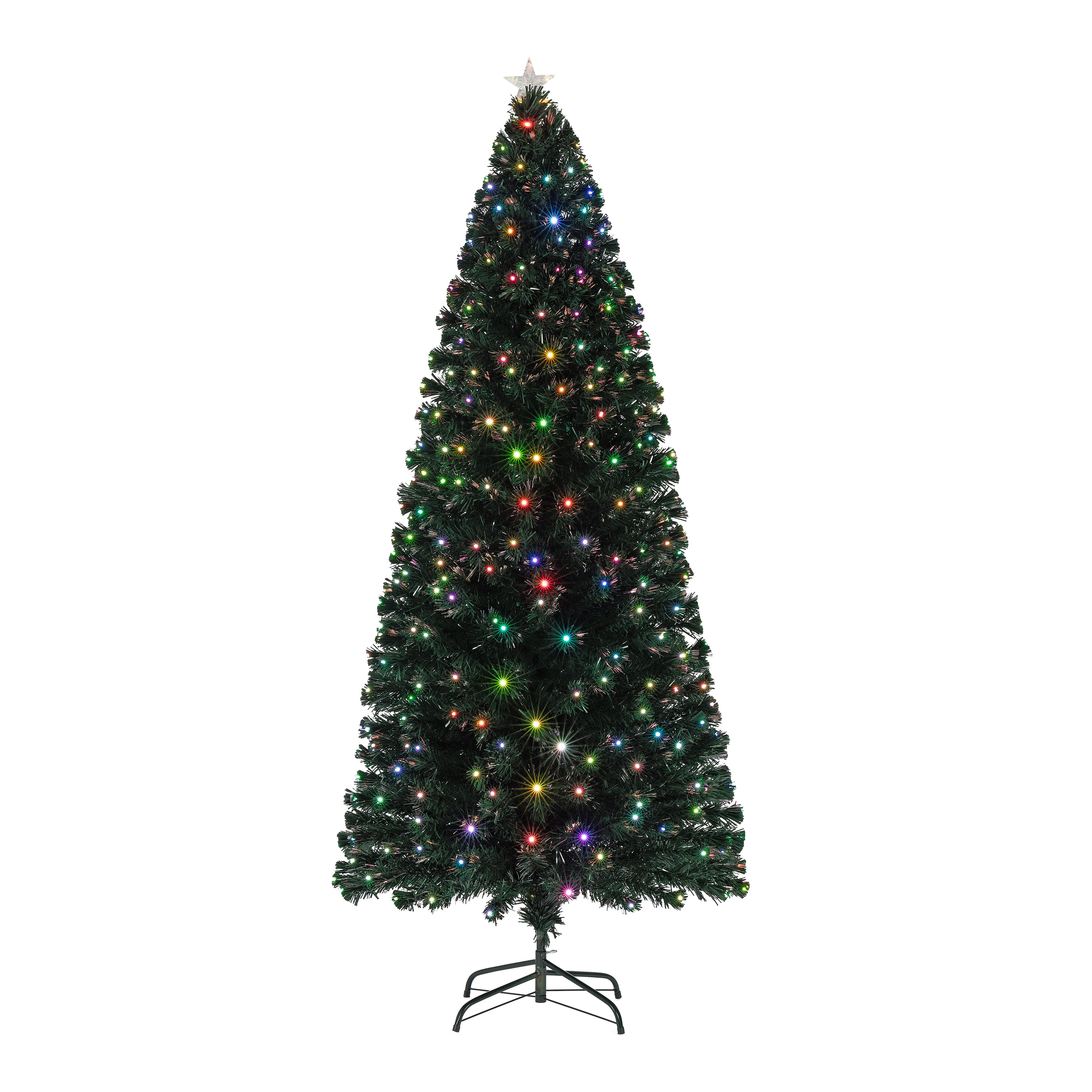 5/6/7/8 FT Pre-Lit Fiber Optic Artificial Christmas Tree w/ Stand Holiday Season 