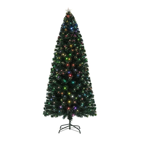 Holiday Time Pre-Lit Fiber Optic Artificial Christmas Tree, Multicolor, 7