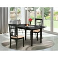 thumbnail image 2 of Atlin Designs 3-piece Wood Dining Set with Fabric Chairs in Black, 2 of 6