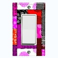 thumbnail image 1 of Metal Light Switch Plate Cover Safari African Tribal Art Pattern Pink SFR006, 1 of 13