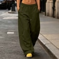 thumbnail image 2 of Yotami Baggy Sweatpants for Women with Pockets - Fleece Wide-Leg Athletic Sweatpants Drawstring Elastic Waisted Solid Color Casual Lounge Workout Joggers Fall Clothes, 2 of 5