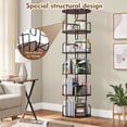 thumbnail image 5 of 5-Tier 360° Rotating Bookshelf Tower, Narrow Tall Spinning Bookcase - Space-Saving Revolving Storage Shelf for Bedroom, Living Room, Office, Walnut Brown, 5 of 10