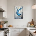 thumbnail image 3 of ZHONGYUTONG Wine Canvas Wall Art for Kitchen Prints Blue Wine Glass Picture Modern Kitchen Restaurant Dinning Room Bar Wall Decor Framed (28.00" x 42.00"), 3 of 5