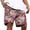 Purple, variant on Men’s Beach Shorts Summer Cotton Floral Jacquard Short Elastic Drawstring Hawaii Print Short with Pockets, Brown 3XL