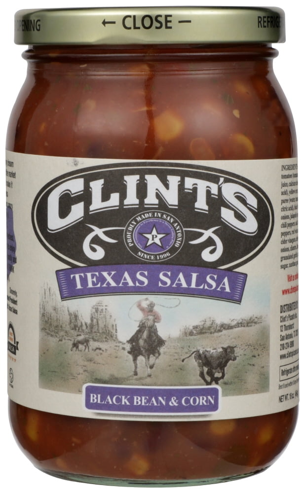 Clints Black Bean And Corn Texas Salsa, 16 Oz
