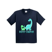 Inktastic Sister-saurus Cute Brontosaurus Family Youth T-Shirt