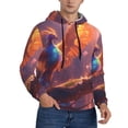 thumbnail image 2 of Honeii Fantasy Bird Illustration Pattern Mens Hoodies Men's Loose Sleeve Sweatshirt,Pullover Hooded Sweatshirt for Men,Essentials Hoodie-XX-Large, 2 of 7