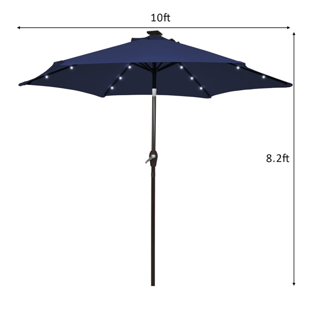 Aimee Lii 10 Feet Outdoor Patio umbrella with Bright Solar LED Lights, Sunbrella Patio Umbrellas, Blue Aimee Lii 10 Feet Outdoor Patio umbrella with Bright Solar LED Lights, Sunbrella Patio Umbrellas, Blue