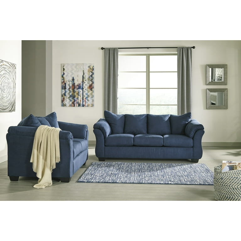 Blue on sale microfiber loveseat