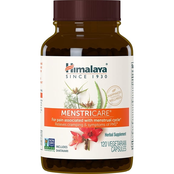 Himalaya MenstriCare for PMS, Menstrual Cramp Relief & Women's Health, 120 Capsules