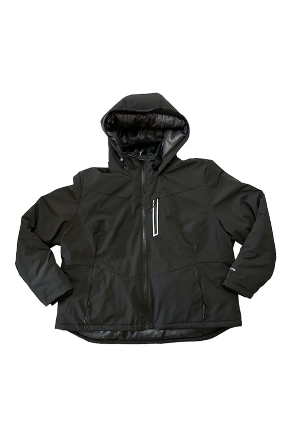 Women's Thermo Ski Super Softshell Insulated Jacket (Black, L)
