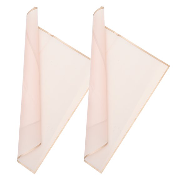HIAKDOFT Floral Wrapping Film Rose Pink with Gold Edge for Graduation 20 Sheets