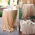 thumbnail image 2 of Golden Sequin Tablecloth Rectangular Table Cover For Christmas Wedding Birthday Business Cocktail Party Decor Yening, 2 of 6