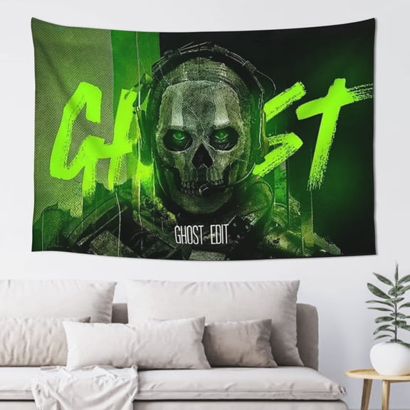 Call of Duty Ghost Tapestry Banner 60 X 40 inch Decor Art Tablecloth Wall Hanging Mural for Bedroom Dorm