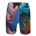 thumbnail image 3 of Susaid Vibrant Fluid Motion Art Print Men's Swim Trunks Hawaiian Bathing Mesh Lining Suit Swimsuits Beach Shorts with Pockets-X-Large, 3 of 6