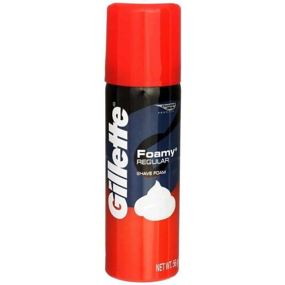 Gillette Foamy Regular Shaving Cream, Regular, 2 oz (2 Pack)