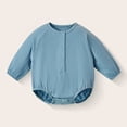 thumbnail image 2 of MEZZALL Child Boys Bodysuits Baby Long Sleeve Jumpsuit Sleepwear Summer Soft Breathable One-Piece Romper Solid Color Crew Neck Adorable Onesies, 2 of 4
