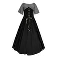 thumbnail image 6 of nerohusy Women's Medieval Victorian Dress Flare Sleeve Off Shoulder Medieval Dresses with Corset Patchwork Ball Gown 2025 Gray,S, 6 of 7