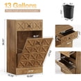 thumbnail image 2 of Tribesigns 13 Gallons Tilt Out Trash Can, Hidden Garbage Can Cabinet with Drawer for Kitchen Living Room, Rustic Brown, 2 of 7