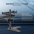 thumbnail image 4 of Soporte Articulado para Tres Monitores ENFORCE ZONE-B SM435 Hasta 27 pulgadas Inclinación y Giro Ajustable Base para Teléfono AC-939676, 4 of 6