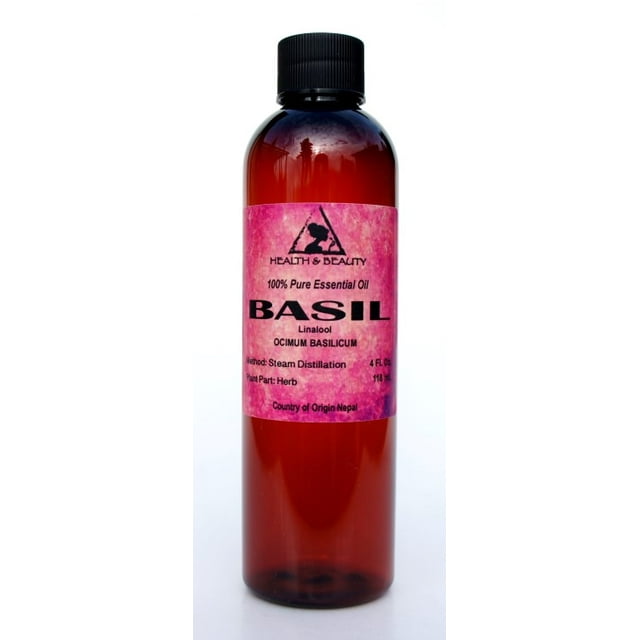 Huile Essentielle de Basilic Linalol Aromathérapie Naturelle 100 % pure 4 oz