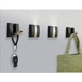 thumbnail image 3 of Percheros plegables - Ganchos de pared de aluminio para espacios pesados - Ganchos retráctiles para colgar abrigos, bufandas, sombreros, bolsos, toallas, llaves, tazas (negro/dorado,, 3 of 5