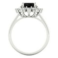 thumbnail image 4 of 2.72ct oval cut black natural onyx 14k white gold halo Bridal Wedding Engagement Promise Anniversary Ring for Women size 4, 4 of 7