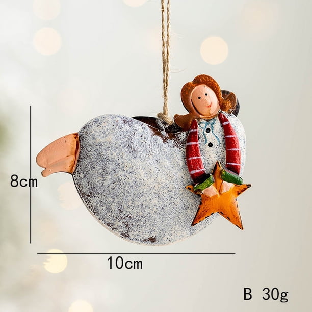 Handmade Painted Angel Santa Claus Snowman Iron Christmas Decors Hanging Pendants Xmas Tree Drop Ornaments Festival Supply Gifts
